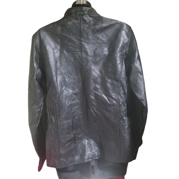 Andrew Michael Black Quilted Pattern with Rope Design Leather Jacket Sz Medium - Picture 2 of 8